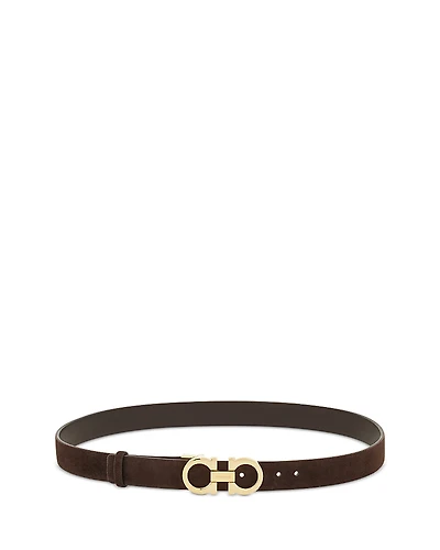 Ferragamo Women's Donna Gancini Nubuck Belt