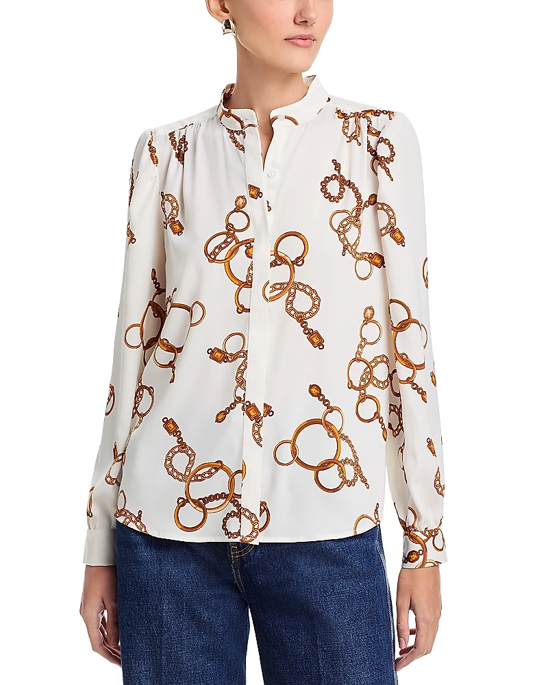 T Tahari Long Sleeved Button Down Blouse