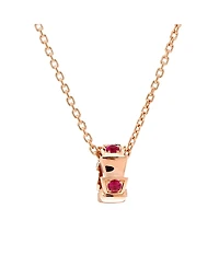 Pre-Owned Bvlgari Serpenti Viper Pendant Necklace 18K Rose Gold with Rubies, 16.25 - 17"