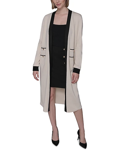 Karl Lagerfeld Paris Contrast Trim Cardigan