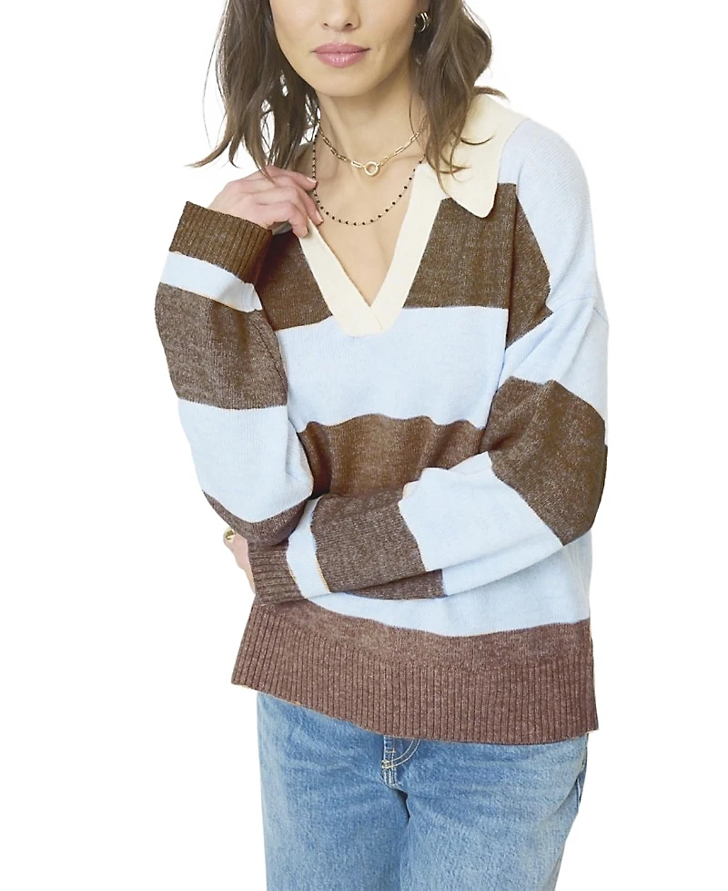 Central Park West Women's Marley Striped Rugby Sweater