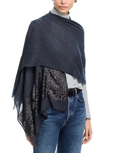 Echo Sequin Border Wrap Scarf