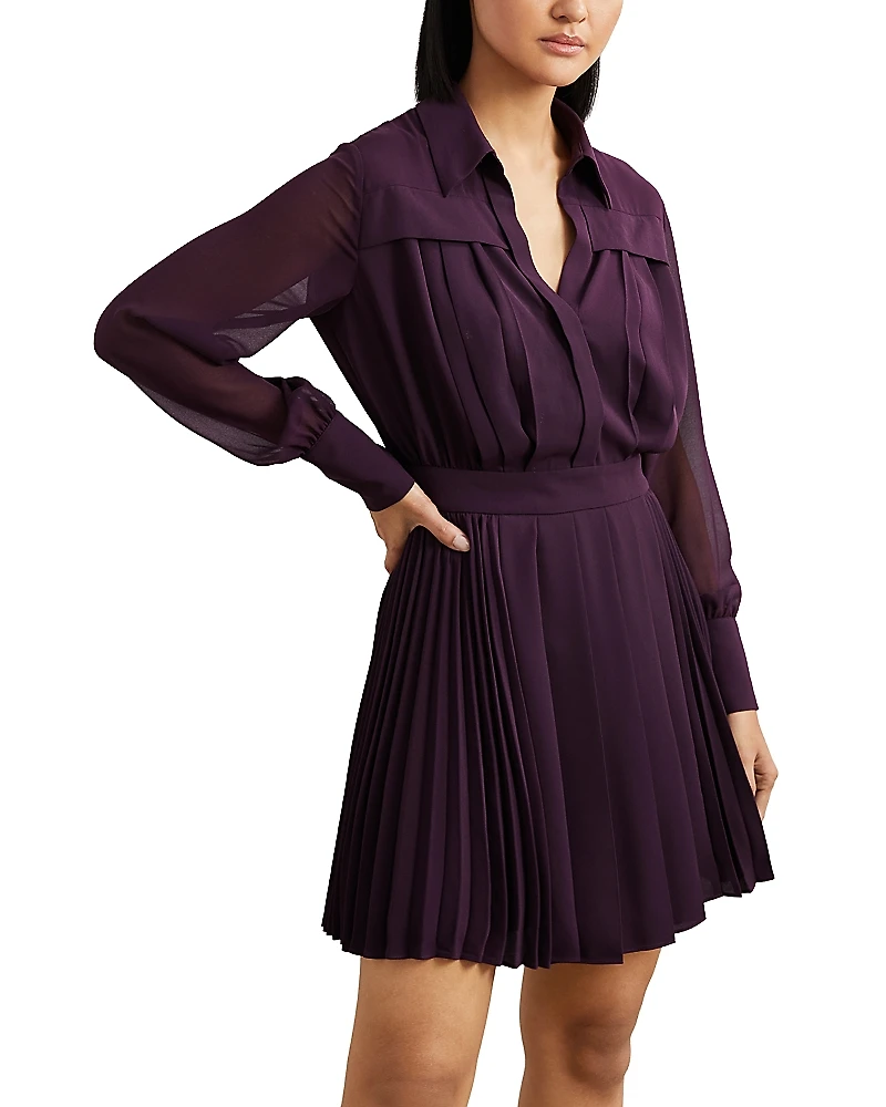 Reiss Pleated Mini Dress