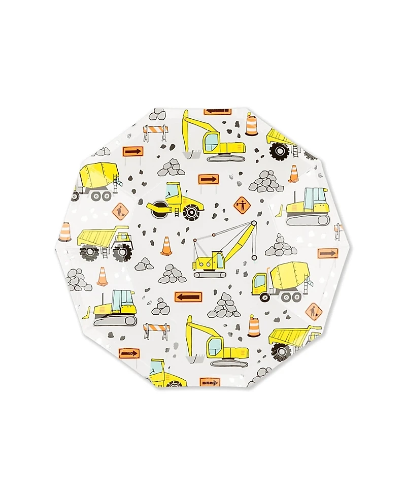 Jollity & Co. Under Construction Small Paper Plates, Set of 8