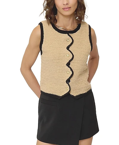 Central Park West Women's Rose Scallop Edge Tank