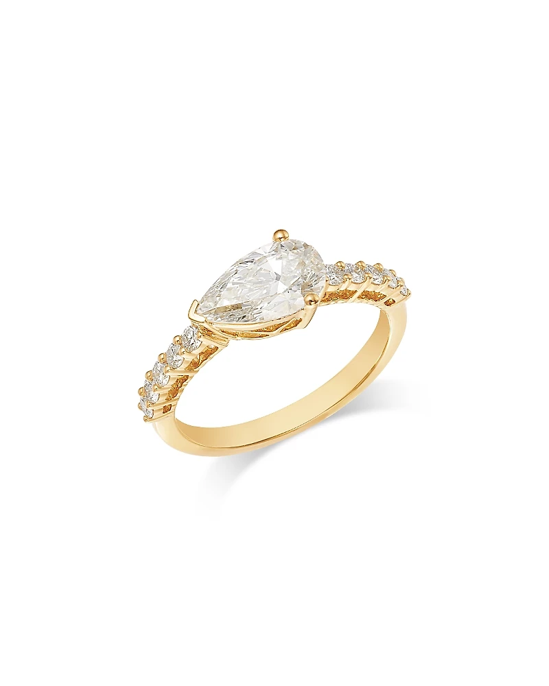 Bloomingdale's Fine Collection Luxe Collection Certified Lab Grown Diamond East West Pear Ring