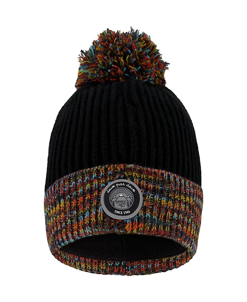 Deux par Boys' Lined Knit Winter Hat with Pompom - Little Kid, Big Kid