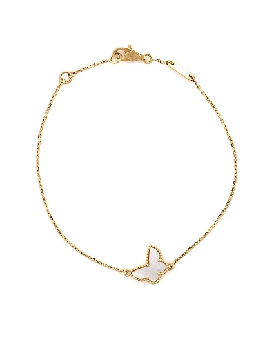 Pre-Owned Van Cleef & Arpels Sweet Alhambra Butterfly Bracelet 18K Gold and Mother of Pearl