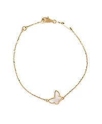 Pre-Owned Van Cleef & Arpels Sweet Alhambra Butterfly Bracelet 18K Gold and Mother of Pearl