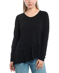 Wilt Clothing Raglan Asymmetric Peplum Hem Tee