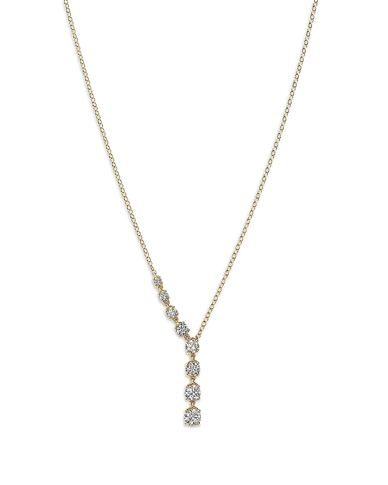 Bloomingdale's Fine Collection Luxe Collection Certified Lab Grown Diamond Graduated Asymmetric Necklace