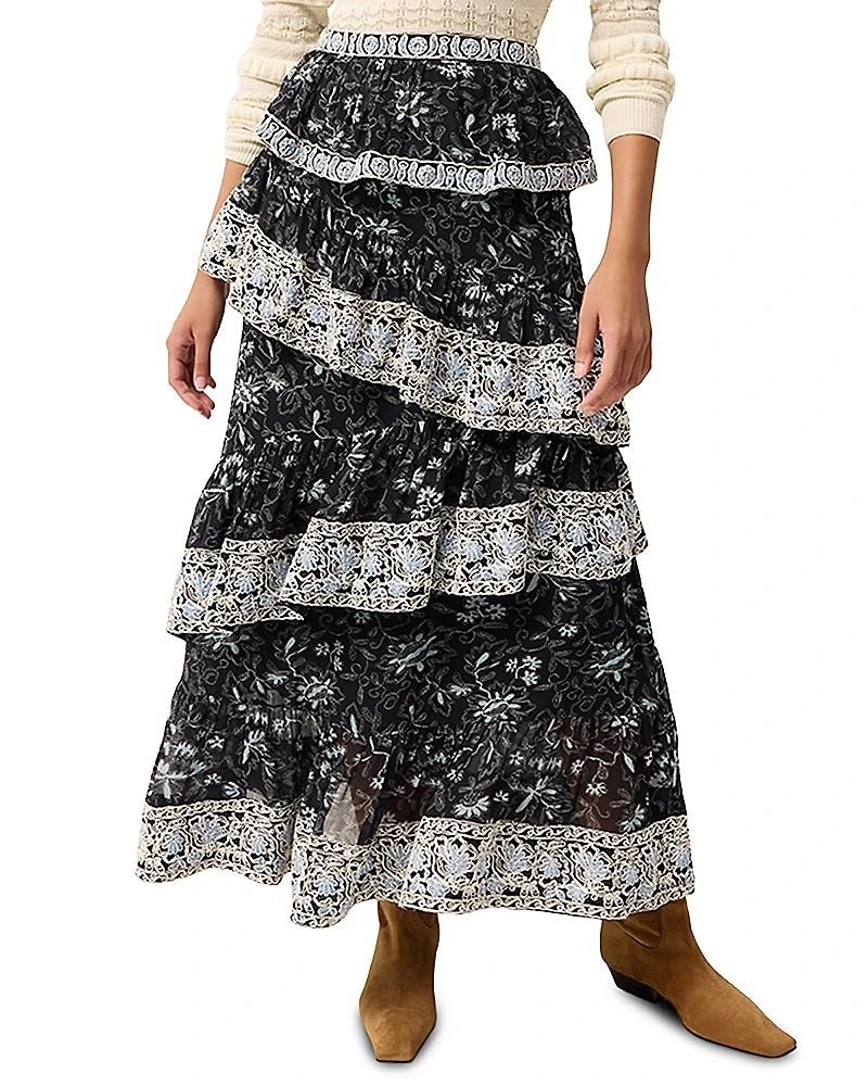 Marie Oliver Paislee Tiered Skirt