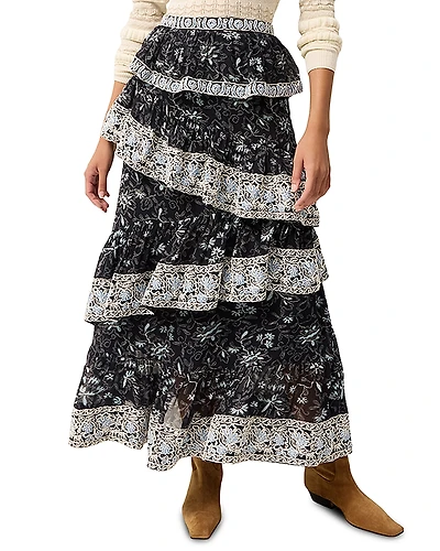 Marie Oliver Paislee Tiered Skirt