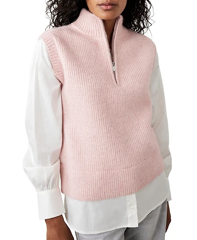 Mint Velvet Women's Cotton Blend Layered Tank Top Sweater