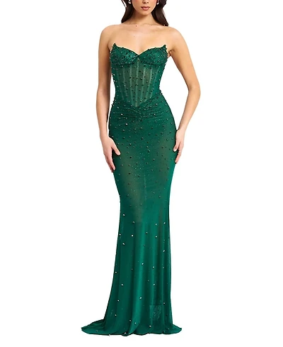 Miss Circle Fatima Sleeveless Corset Mermaid Maxi Evening Dress