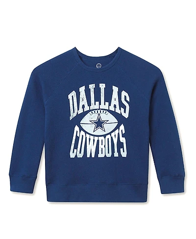 Junk Food Clothing Unisex Nfl Dallas Cowboys Hot Route Raglan Fleece - Little Kid, Big Kid