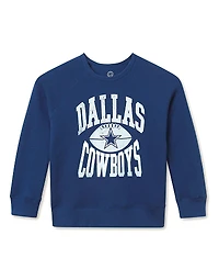Junk Food Clothing Unisex Nfl Dallas Cowboys Hot Route Raglan Fleece - Little Kid, Big Kid