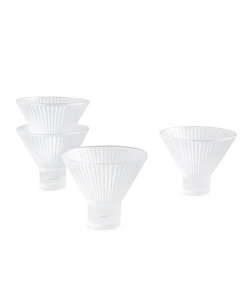 The Collective Home Pressed Clear Martini Glasses, Set of 4