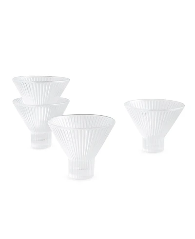 The Collective Home Pressed Clear Martini Glasses, Set of 4