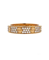Pre-Owned Cartier Love Wedding Band Pave Diamonds Ring 18K Gold and Diamonds