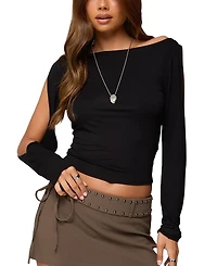 Edikted Cade Cutout Sleeves Boat Neck Top