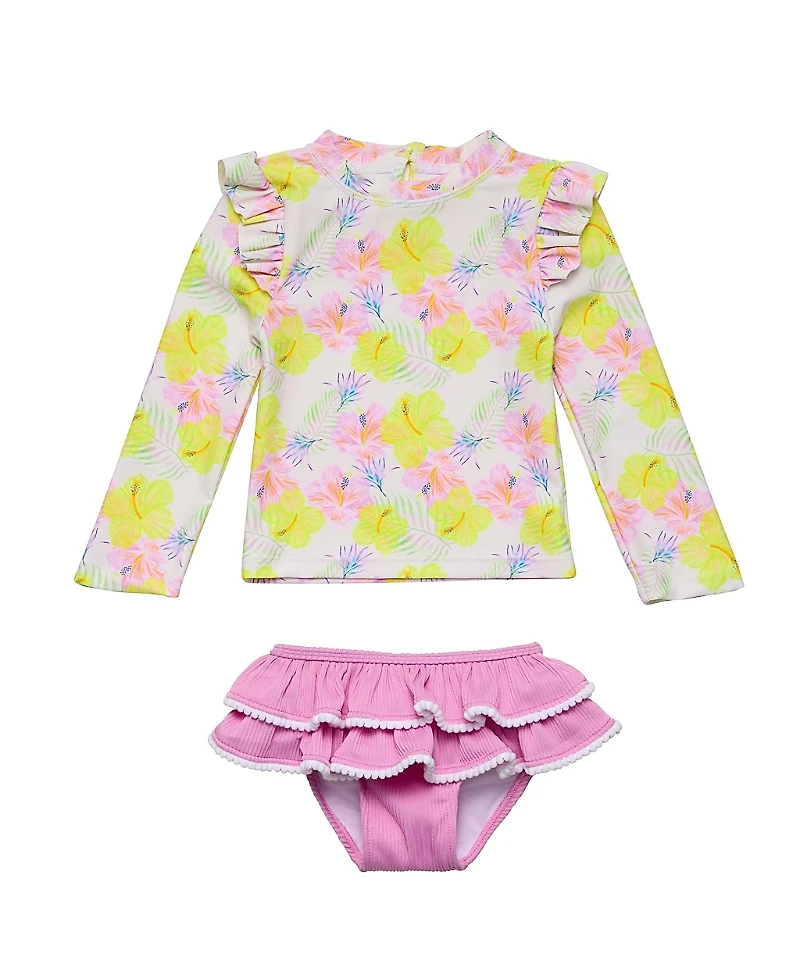 Snapper Rock Girls' Aloha Vacay Recycled Ruffle Set - Little Kid