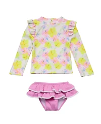 Snapper Rock Girls' Aloha Vacay Recycled Ruffle Set - Little Kid
