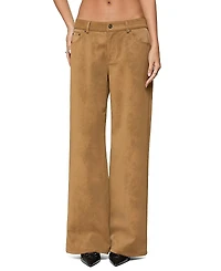 Edikted Stacey Low Rise Faux Suede Pants