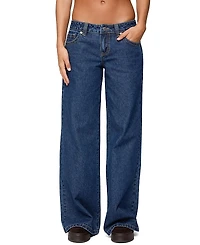 Edikted Raiyne Low Rise Wide Leg Jeans