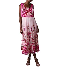 Coast Embroidered Mesh Midi Dress