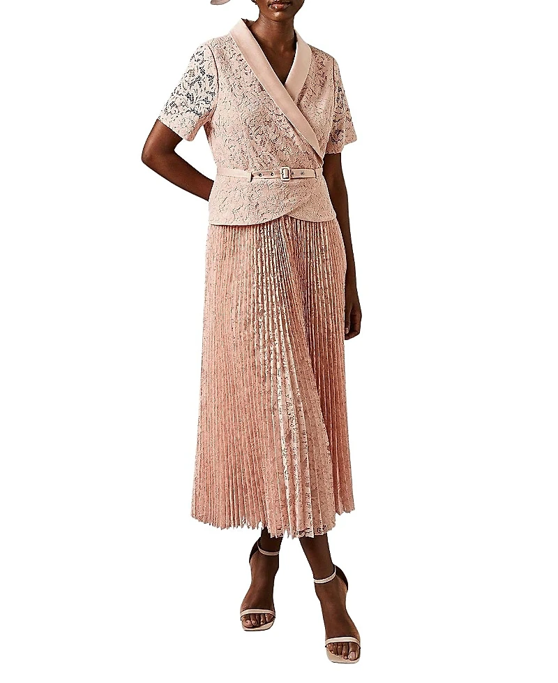 Coast Lace 2-In-1 Jacket Pleated Midi Dress