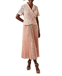 Coast Lace 2-In-1 Jacket Pleated Midi Dress