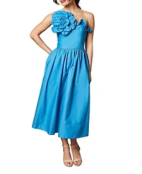 Coast One Shoulder Corsage Midi Dress