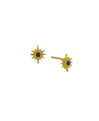 Ottoman Hands Lapis Star Stud Earrings
