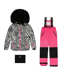 Deux par Girls' Two-Piece Zebra Play Snowsuit - Big Kid