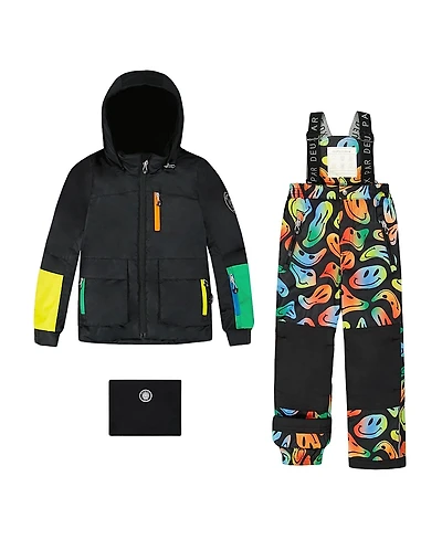 Deux par Boys' Two-Piece Play Smiley Face Snowsuit - Little Kid