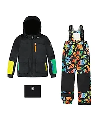 Deux par Boys' Two-Piece Play Smiley Face Snowsuit - Little Kid