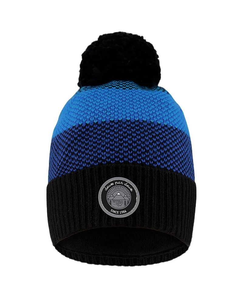 Deux par Deux Boys' Winter Knit Hat with Pompom and Lining - Little Kid, Big Kid