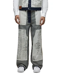 Hudson Wide Leg Columbus Number Graphic Jeans