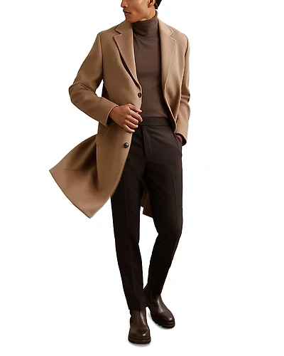 Reiss Empire Long Sleeve Relaxed Fit Wool Blend Overcoat