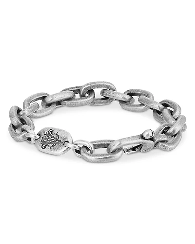 John Varvatos Men's Sterling Silver Artisan Oval Link 25th Anniversary Chain Bracelet