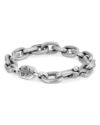 John Varvatos Men's Sterling Silver Artisan Oval Link 25th Anniversary Chain Bracelet