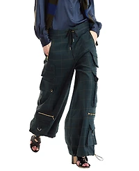 Cynthia Rowley Plaid Cargo Pants