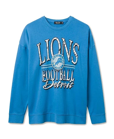 Junk Food Clothing Unisex Nfl Detroit Lions Lateral Crew Fleece