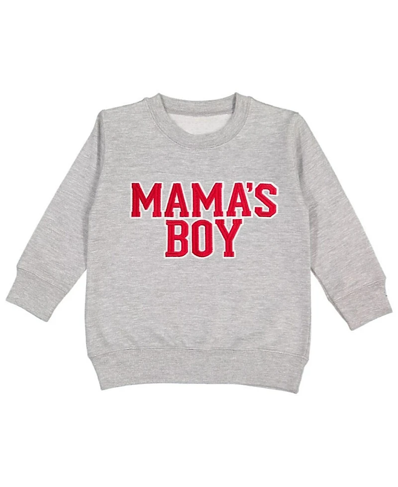Sweet Wink Boys' Mama's Boy Varsity Patch Valentine's Day Sweatshirt - Baby, Little Kid, Big Kid
