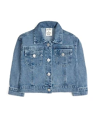 Sweet Wink Girls' Faux Pearl Heart Patch Denim Jacket - Little Kid, Big Kid