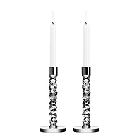 Orrefors Carat High Candlesticks, Pair