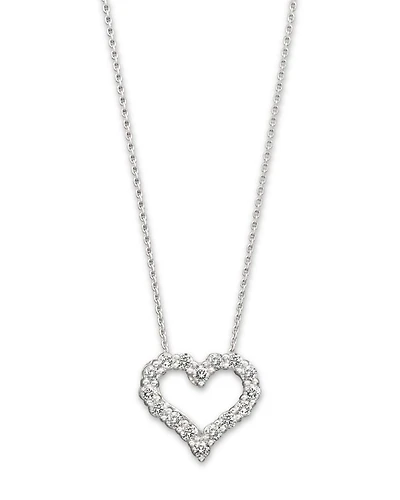 Diamond Heart Pendant Necklace 14K White Gold, 0.25-1.0 tcw
