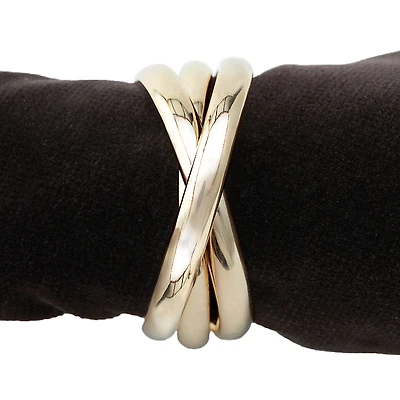 L'Objet Napkin Jewels, Gold Triple-Ring, Set of 4