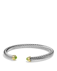 David Yurman Cable Classics Bracelet with Peridot and 14K Gold, 5mm